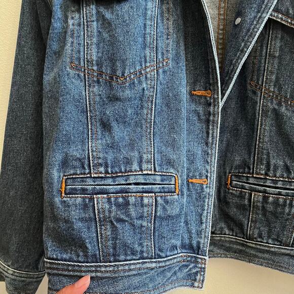 Vintage Hunt Club Men's Denim Jean Jacket Blue Upcycled Size Medium - Picture 4 of 8